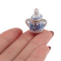 15Pcs 1:12 Dollhouse Miniature Tableware Porcelain Ceramic Tea Cup Set. 