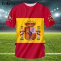 Spain Flag T Shirt National Emblem Football Jersey Cycling Clothes Basketball Soccer Tees Reino de España.