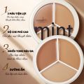 Sweet Mint Concealer, Tri-color Concealer Palette of Covers Acne Marks Dark Circles, 3 in 1 Face Foundation Cream, Tri-color Concealer with Brush, 3 in 1 Face Foundation Cream Waterproof (1 Pcs). 