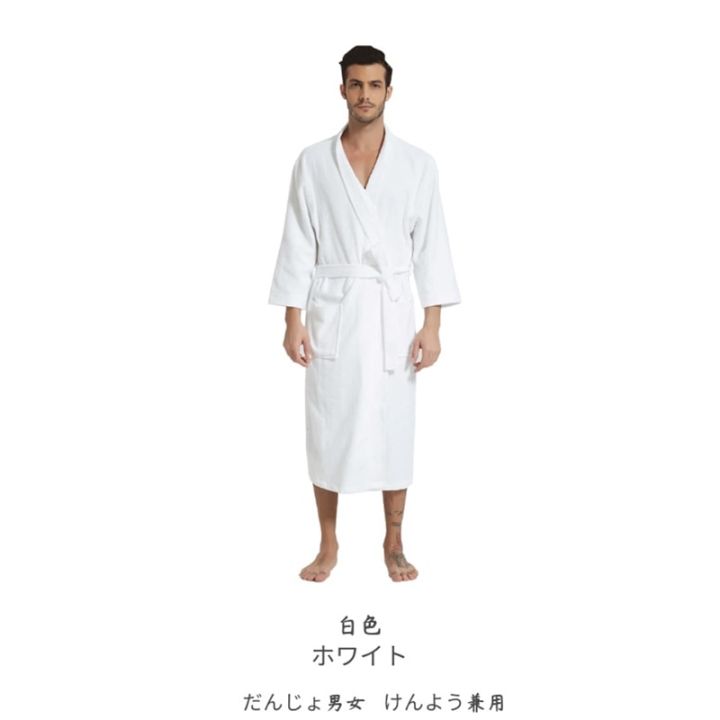 100%25%20Cotton%20Bathrobe%20for%20Men%20Long%20Thick%20Absorbent%20Terry%20Bath%20Robe%20Kimono%20Men%20Towel%20Bathrobe%20Solid%20Sleepwear%20Women%20Dressing%20Gown%20-%20Image%204