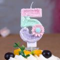 Pink Flower Birthday Candles Children's Birthday Number Candles First Birthday Girl Party Cake Toppers Gift Cake Decoration. 