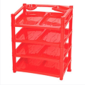 4 Step Modern Shoe Rack 1pieces Red Plastic shoe Rack Colored Shoe Rack.