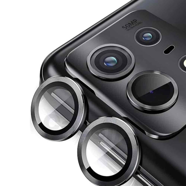 for Motorola Edge 50 Camera Lens Protector, Individual Metal Ring Tempered Glass Scratch Resistant Ultra-Thin HD Clear Lens