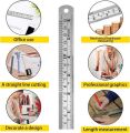 Steel Small Straight Ruler 6 Inch | Durable Metal Measuring Scale for School & Office Use. 