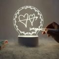 AYME® 3D Acrylic Creative Message Board LED Light Base Holder, Writing Pen Transparent Clear Table Lamp Erasable Rewritable Note (Pack of 1).