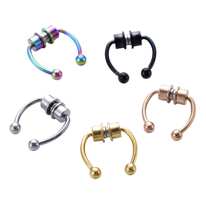 1pcs U Shaped Nose Ring Hip Hoop Septum Rock Stainless Steel Magnet Nose Piercing Punk Piercing Body Jewelry