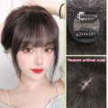 Fashion Girl Wig Bangs Front Fringe Bangs Invisible Seamless Hairpieces for Women Synthetic Bangs Clip In Bangs Extensions Bald Hair Replacement Hair Blocks.
