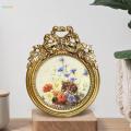 Small Vintage 3x3 Round Picture Frame, Mini Antique Ornate Photo Frame, Table Top and Wall Hanging Home Decor, Gold. 