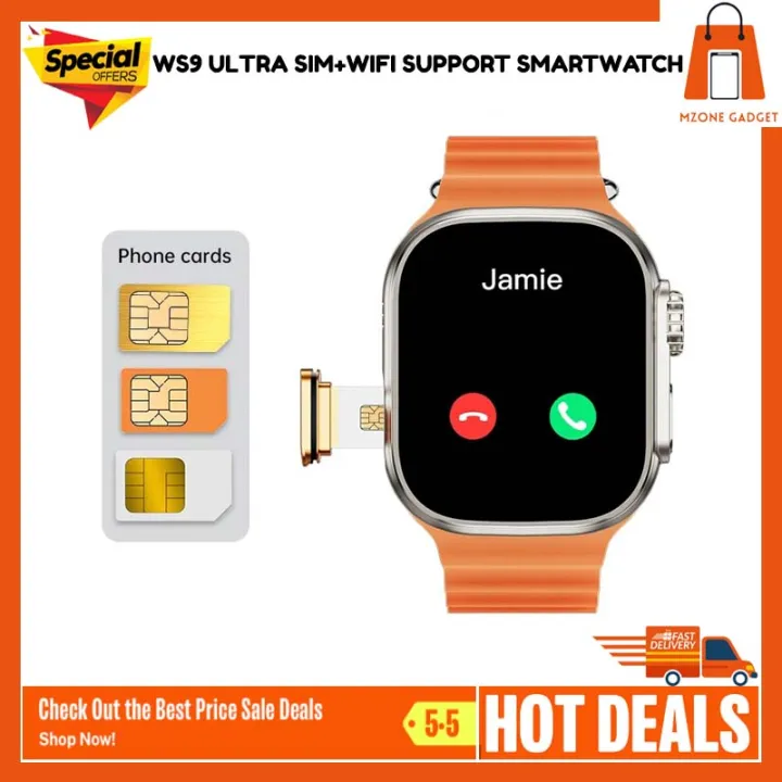 Ws9 Ultra Smartwatch SIM Card WiFi Support with Retractable Rotating Camera Smart Watch
