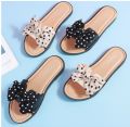 2023 Summer new fairy -style slippers Female indoor home furnishings Korean bow cute one sand slippers.
