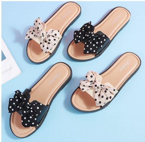 2023%20Summer%20new%20fairy%20-style%20slippers%20Female%20indoor%20home%20furnishings%20Korean%20bow%20cute%20one%20sand%20slippers%20-%20Image%204