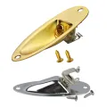 2Pcs Boat Guitar Jack 1/4 Inch Input Output Jack Plate Socket 6.35Mm for Strat Style Guitar Parts - Silver & Gold. 