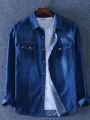 Denim Long Sleeve Casual Shirt for Men - Shirt For Men - Shirt.