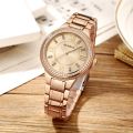 CURREN 9004 Brand Luxury Women's Casual Watches Waterproof Wristwatch Women Fashion Dress Rhinestone Stainless Steel Ladies Rosegold & White Watch - ঘড়ি.