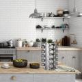 Set of 20 Spice Jars | Round Spice Rack |  Seasoning Dried Herbs Storage Organization | Stainless Steel Rotating Countertop Spice Holder Shelf for Kitchen Cabinet Organizer. 