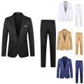 Men's Solid Color Suit Set Business Suit coat New And Fashion Slim Fit Dress Pants 2 Pieces Classic Blazers terno masculino.