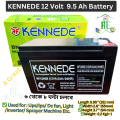 KENNEDE 12V 9.5Ah Battery With Battery Charger  With DC Fan 8"/  12V 9.5Ah Battery +  DC Car Clip Table Stand Fan 8"Inche + 12V Battery Charger + Connector kit = Combo Package. 