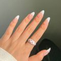 24pcs Pink Gradient Nails Almond Glitter Diamond Design False Nails Art Full Coverage Waterproof Artificial Press on Nail.