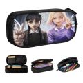 Cute Wednesday Addams And Enid Sinclair Pencil Cases for Boys Gilrs Gothic Girl Large Capacity Pen Box Bag School Supplies. 