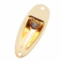 2Pcs Boat Guitar Jack 1/4 Inch Input Output Jack Plate Socket 6.35Mm for Strat Style Guitar Parts - Silver & Gold. 