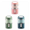 Tedemei Brand 2 Layers 1.13 Liters Stainless Steel Lunch Box with additional layer at the top. 
