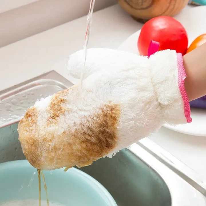 Zhangji%20Household%20Waterproof%20Non-stick%20Dish%20Washing%20Gloves%20Bamboo%20Fiber%20Non-slip%20Suspension%20Cleaning%20Hand%20Towel%20Kitchen%20Supplies%20-%20Image%204