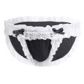 New Sissy Mens Solid Underwear Lace Brim Briefs Pouch Lingerie Bikini Bottom Soft Underpants Male Panties Gays Clothescosplay. 