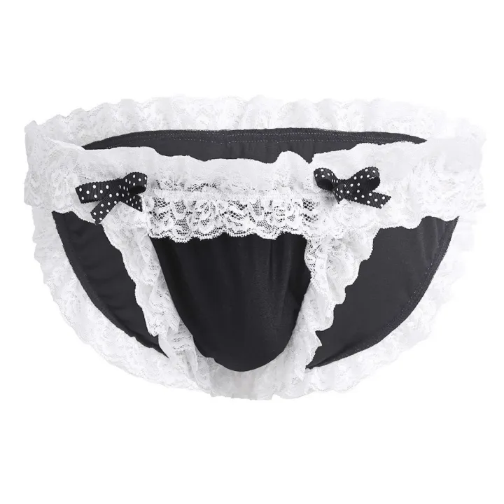 New%20Sissy%20Mens%20Solid%20Underwear%20Lace%20Brim%20Briefs%20Pouch%20Lingerie%20Bikini%20Bottom%20Soft%20Underpants%20Male%20Panties%20Gays%20Clothescosplay%20-%20Image%202