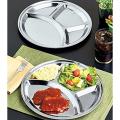 Stainless Steel 4Divided Dinner Plate Round Dinner Plate 30cmSteel Divided Dinner Plates Thali Plate.