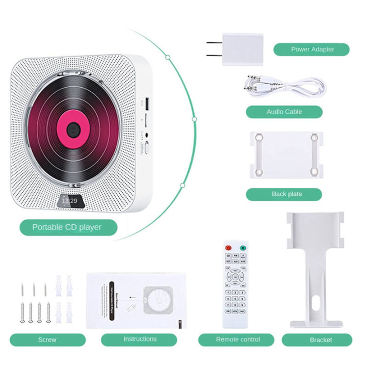Portable%20CD%20Player%20Bluetooth%20CD%20Speaker%20Digital%20Display%20Stereo%20Speaker%20Wall%20Mounted%20Music%20Player%20Durable%20White%20for%20Student%20US%20Plug%20-%20Image%206