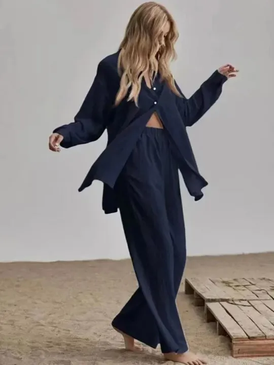 Ladies%20qualityful%20Cotton%20Maxi%20Shirt%20Fall%20Wide%20Leg%20Pants%20Set%20Two%20Piece%20Set%20Vintage%20Loose%20Streetwear%20Outfits%20-%20Image%206