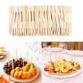100PCS Bamboo Disposable Wooden Fruit Fork Dessert Cocktail Set Summer Party Home Household Decor Tableware Supplies. 