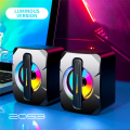 2 Pcs Speaker USB Subwoofer Light Emitting Mini Computer Speaker.