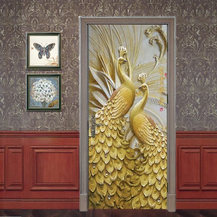 Carved%20Wood%20Panel%20Door%20Stickers%20Retro%20Decorative%20Sticker%20Self-adhesive%20Waterproof%20Relief%20Pattern%20Wallpaper%20Mural%20Apartment%20Decor%20-%20Image%207