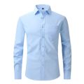 Size USA Elasticity Slim Fit Men Dress Work Casual Men Shirt Long Sleeve Slim Fit White Black Blue Red Male Social Formal Shirts. 