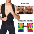 Men Neoprene Sauna Suit Hot Body Shaper Corset for Weight Loss with Zipper Waist Trainer Vest Tank Top Workout Shirt.