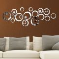 24Pcs DIY 3D Circle Mirror Wall Sticker Crystal Mural Decal Home Decor. 