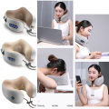 Electric u shaped massage pillow multi function shoulder cervical neck shoulder neck electric massager. 