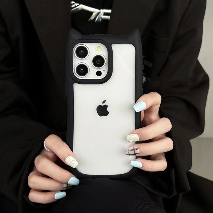 3D%20Cute%20Cat%20Ear%20Phone%20Case%20for%20iPhone%2016%2015%2014%2013%2012%2011%20Pro%20Max%20happyLuxury%20Cartoon%20Transparent%20Shockproof%20Clear%20Acrylic%20Cover%20Bumper%20-%20Image%203