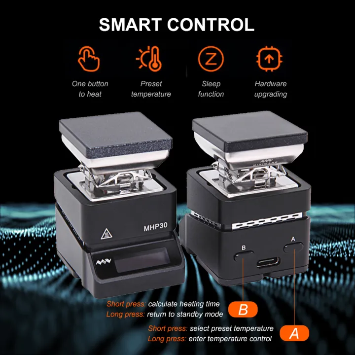 KOGEEK%20MHP30-PD%20Mini%20Hot%20Plate%20Pre-heater%20Constant%20Temperature%20Heating%20Station%20Soldering%20Station%20OLED%20Digital%20Display%20for%20Components%20Welding%20Soldering%20Phone%20Maintenance%20Disassembly%20-%20Image%203