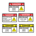 S62328# Danger High Voltage 220-240 Volts Ac Car Sticker Waterproof Vinyl Decal Car Accessories Decor Pegatinas Para Coche.
