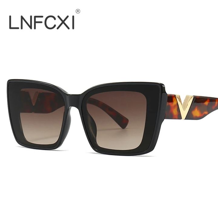 LNFCXI Fashion Cat Eye Sunglasses 2023 Vintage Luxury Brand Designer