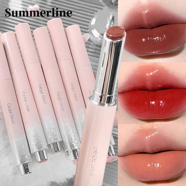 Jelly Lipstick Moisturizing Mirror Water Light Solid Lip Gloss Glass Tea Red Orange Lipstick Tint Makeup Cosmetics