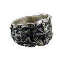 Game of Thrones Ring Men's Retro Cool Eight-Pointed Star Punk Style Index Finger Ring Imitation Thai Silver Compass Open Ring. 