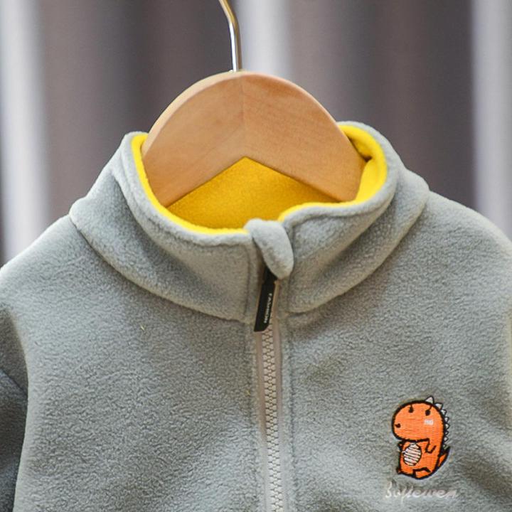 Baby Boy Fleece Padded Coat Baby Clothes Children Winter Clothes Little Boy Autumn Winter Thickened Polar Fleece Jacket
