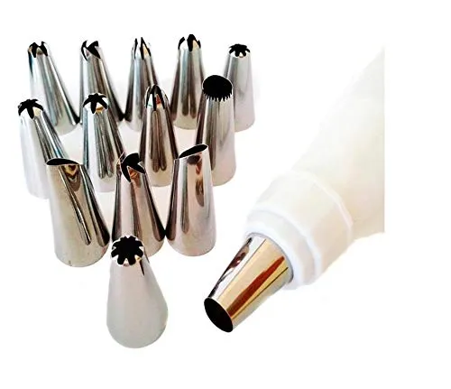 Decorcrafts???%2012%20Piece%20Cake%20Decorating%20Set%20Frosting%20Icing%20Piping%20Bag%20Tips%20with%20Steel%20Nozzles.%20Reusable%20&%20Washable%20-%20Image%203