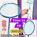 VS Titen 10 Racket High Tension Racket Powerful Carbon Fiver - Fully Complete 32lbs - Max 36 lbs.