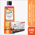 Lux Body Wash Orange Blossom & Vitamin C 245ml (Dove 49g Free). 