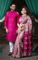 Half Silk Shuli Ful Saree and Dhupian Silk Panjabi Combo For Couple. 