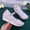 Xia Xin Deng Yun Women's Inner Heightening Hanfu Ancient Style Cloth Han Element High Heel Embroidered Shoes Baosong Shoe Factory. 